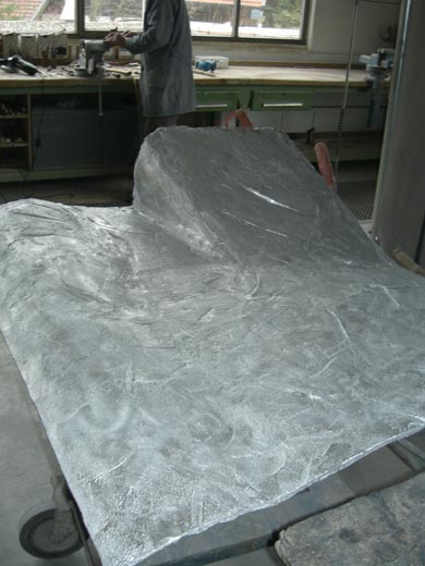 Ein in Aluminium gegossenes Positiv