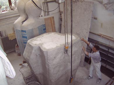 Das Negativ wird abgenommen